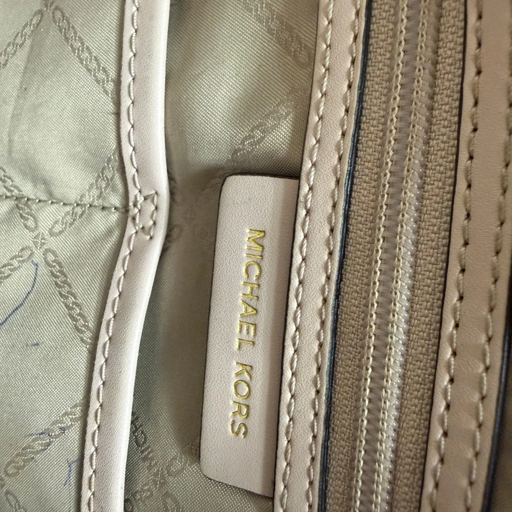 Michael‎ Kors Blush Pink Pebbled Leather MK Logo Tote Bag